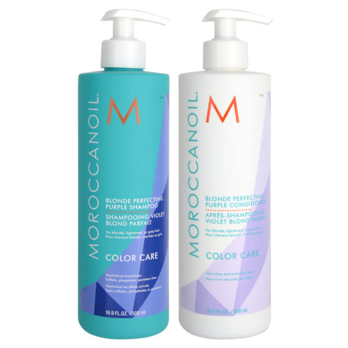 moroccanoil set duo blond purple