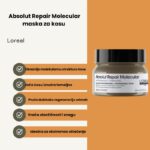 Maska za oštećenu kosu Loreal Professionnel SE Absolut Repair Molecular 250ml - Slika 2